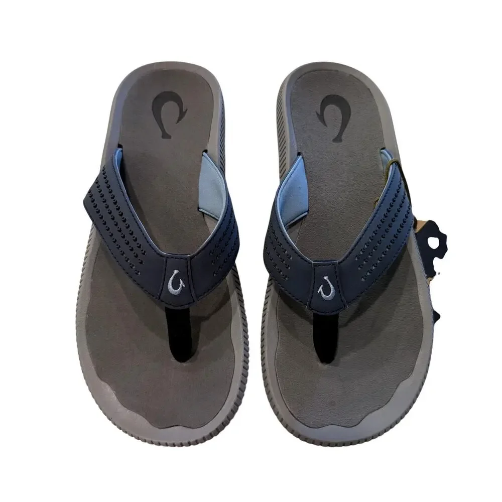 OluKai Men's Ulele Men’s Water-Ready Beach Sandals in Blue/Charcoal, Size 10